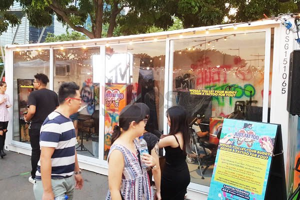 shipping container architecture, container designs, container events, container shops, container displays, container pop-up, container kitchen, container bar, temporary space, container backdrop, event container, container showroom, container classroom, container labs, container gym, container food park, container park