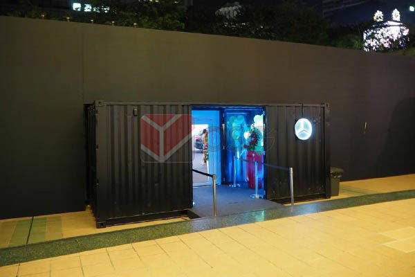 shipping container architecture, container designs, container events, container shops, container displays, container pop-up, container kitchen, container bar, temporary space, container backdrop, event container, container showroom, container classroom, container labs, container gym, container food park, container park