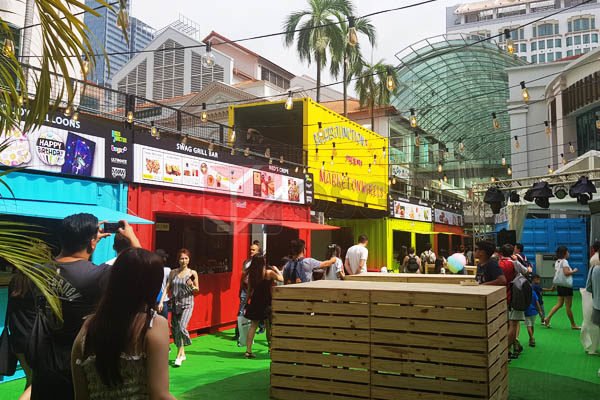 shipping container architecture, container designs, container events, container shops, container displays, container pop-up, container kitchen, container bar, temporary space, container backdrop, event container, container showroom, container classroom, container labs, container gym, container food park, container park