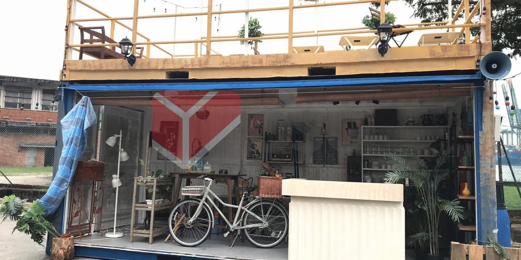 A colorful shipping container transformed into a cozy, vibrant space.