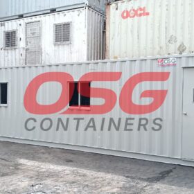 OSG Containers office unit with doors and windows.