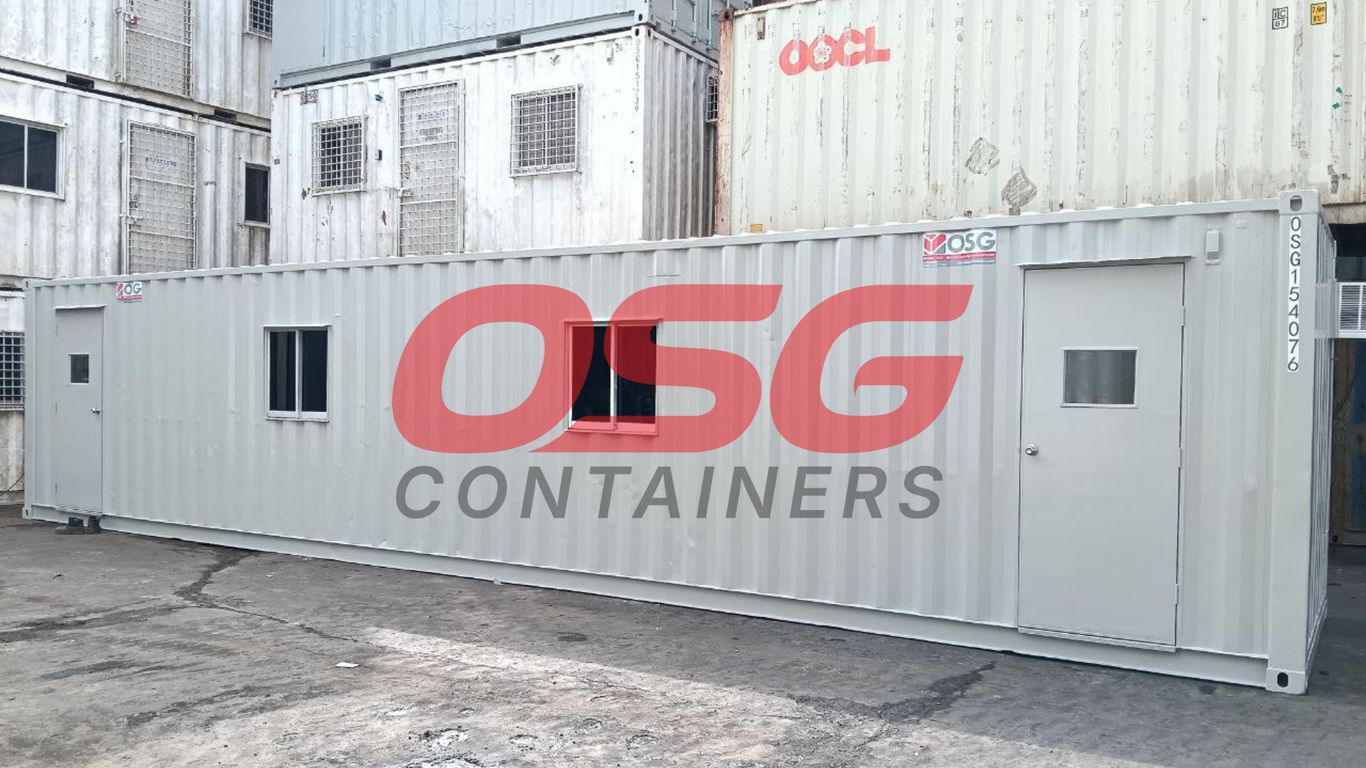 OSG Containers office unit with doors and windows.